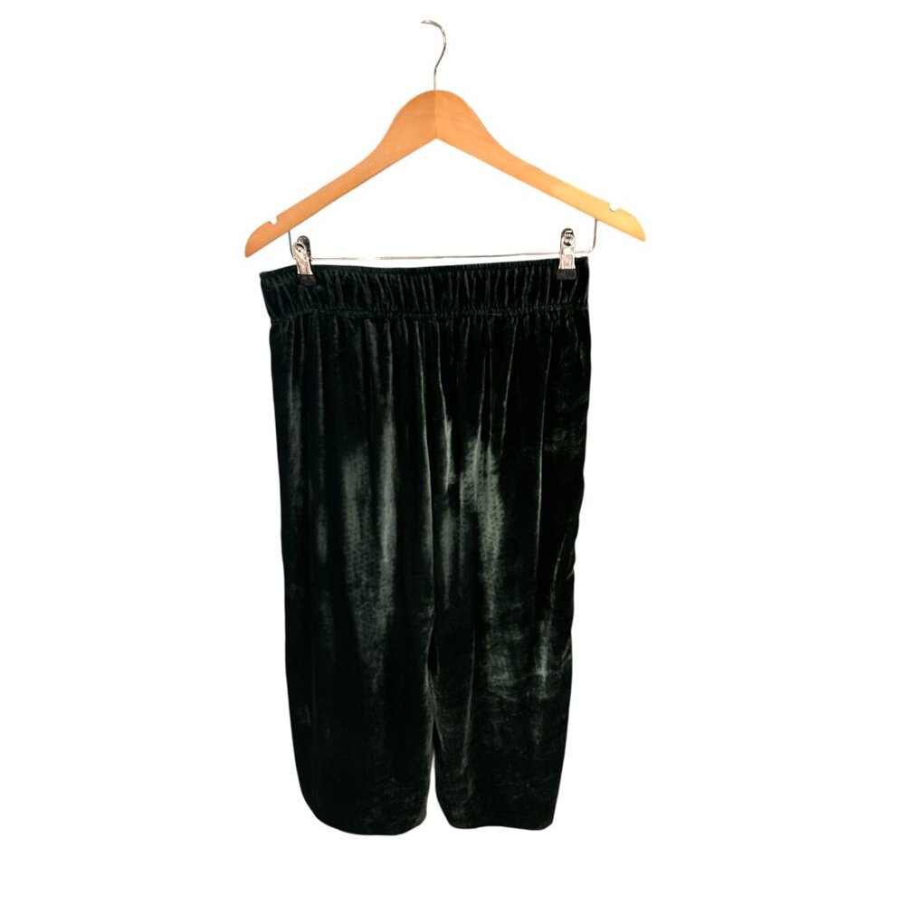 Madewell Women’s Dark Green Velvet Wrap Top & Wide-Leg Pants Set – Size S - Picture 5 of 14